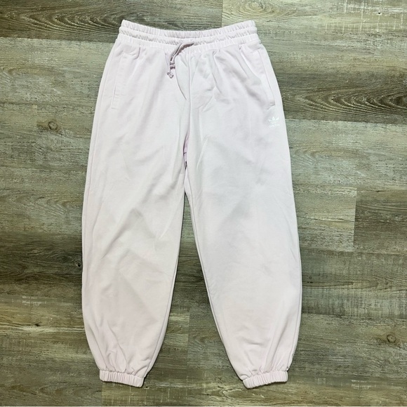 Adidas Originals Adicolor Jogger Sweatpants Drawcord Fleece Logo Pink Size Large - Picture 3 of 8